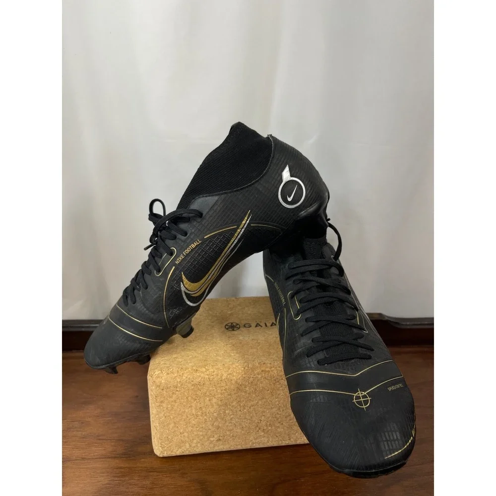 Nike Men's Size 11 Mercurial Superfly 8 FG  Cleats Black Gold DJ2873-007